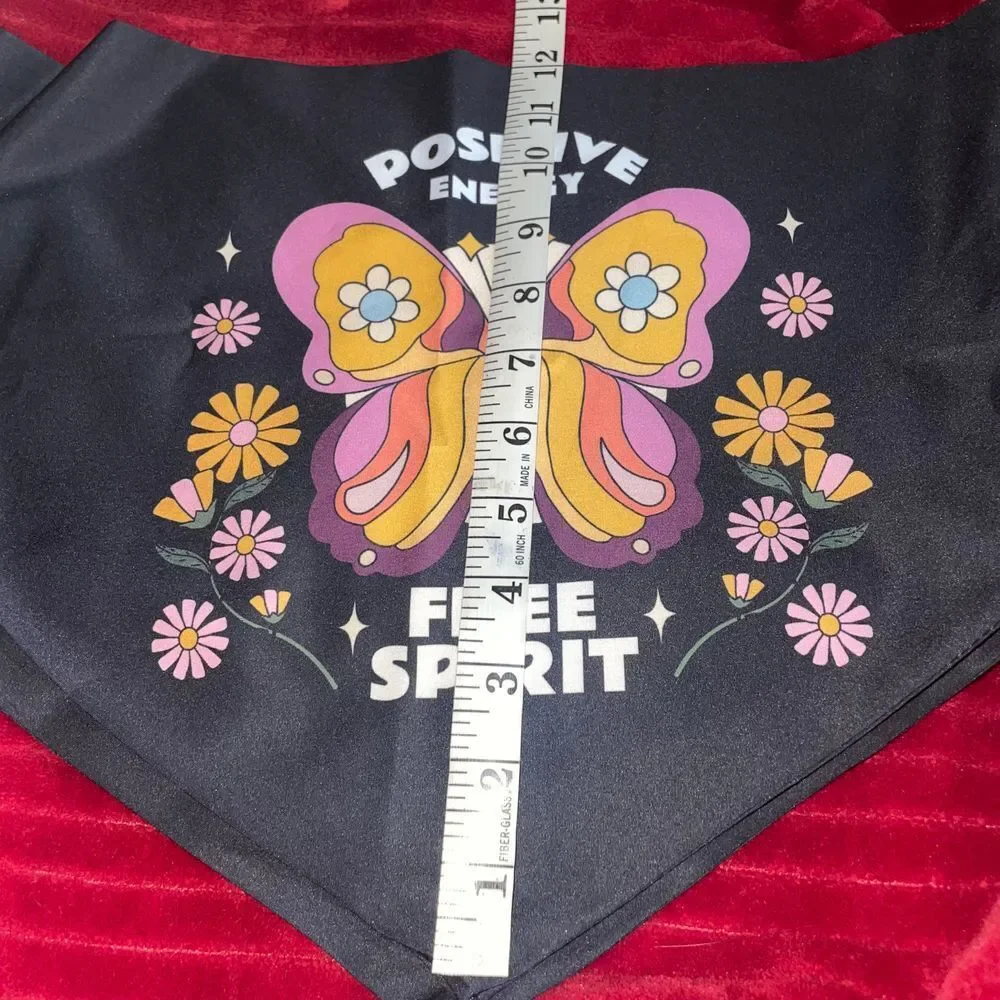 Floral beach bandana triangle head scarf 70s Butterfly